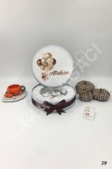 Ayıcıklı Balonlu Metal Kutu İsme Özel Çikolata KA39-3