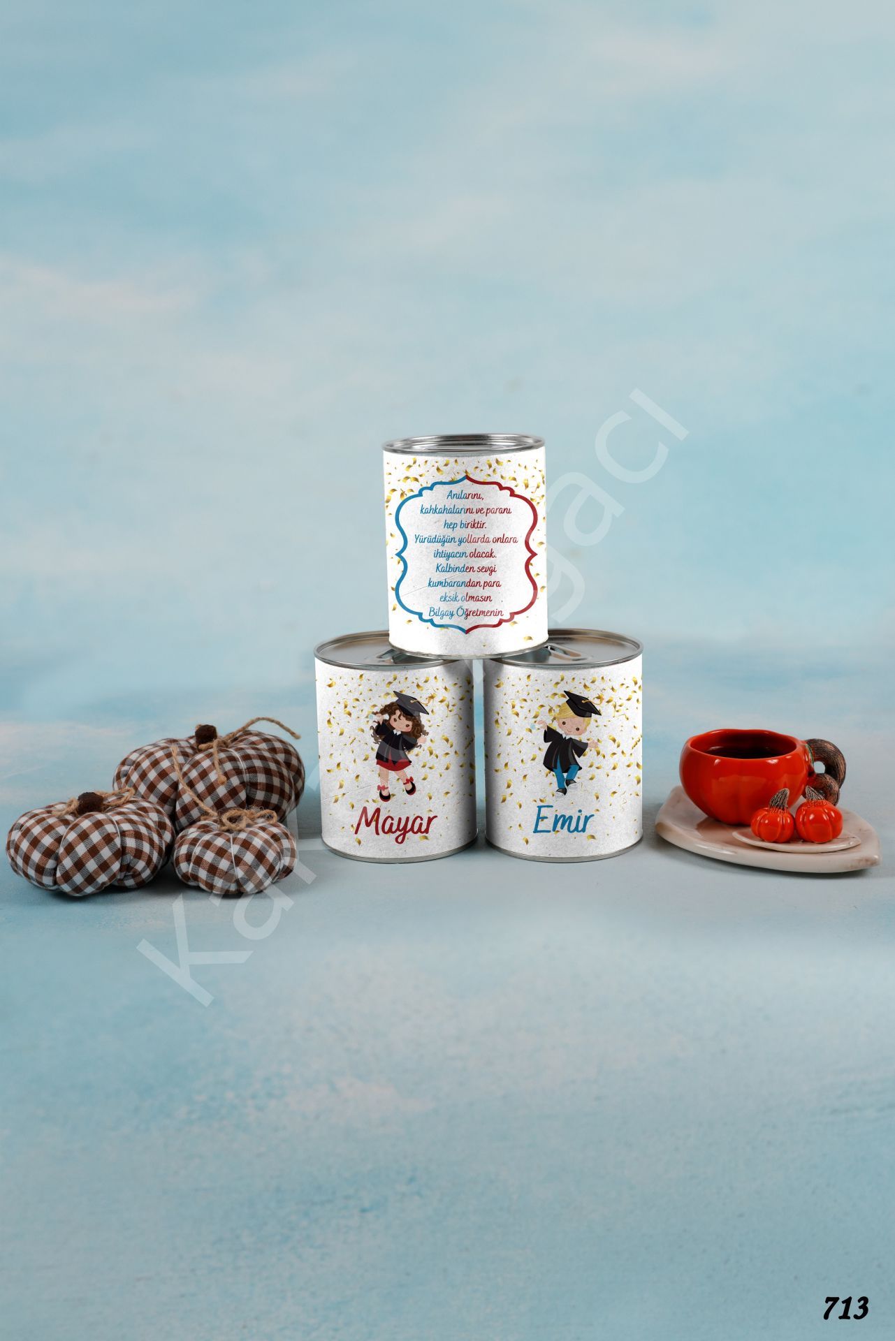 Kız & Erkek Mezuniyet Kumbara Kişiye Özel İsimli KA713