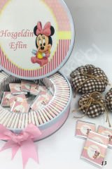 Minnie Mouse Metal Kutu İsme Özel Çikolata KA13