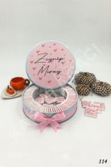 Pembe Kalpli Metal Kutu İsme Özel Çikolata KA114