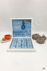 Nazar Boncuklu Karton Kutu İsme Özel Çikolata KA33