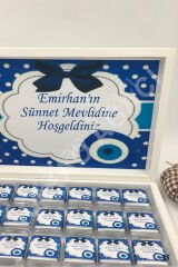 Benekli Boncuklu Karton Kutu İsme Özel Çikolata KA35