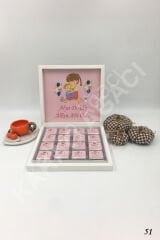 Pembe Abla Oldu Temalı Karton Kutu İsme Özel Çikolata KA51