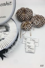 Gelin & Damat Yapraklı Metal Kutu İsme Özel Çikolata KA122