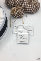 Gelin & Damat Yapraklı Metal Kutu İsme Özel Çikolata KA122
