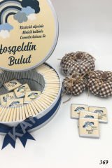 Lacivert Gökkuşağı ve Güneş Metal Kutu İsme Özel Çikolata KA369