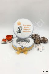 Zebralı Çocuk Bebek Metal Kutu İsme Özel Çikolata KA1162