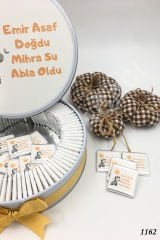 Zebralı Çocuk Bebek Metal Kutu İsme Özel Çikolata KA1162