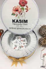 Öğretmenler Günü İçin Metal Kutu İsme Özel Çikolata KA1001