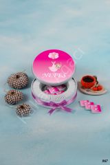 Pembe Balonlu Kız Bebek Metal Kutu İsme Özel Çikolata KA967