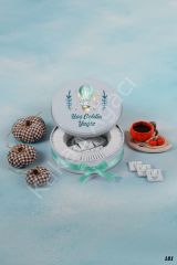 Mavi Balonlu Fil Metal Kişiye Özel İsimli KA181