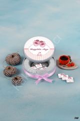 Pembe Bebek Ayakkabılı Metal Kutu İsme Özel Çikolata KA548