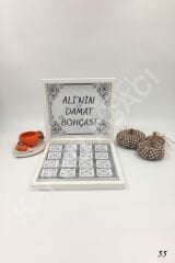 Çerçeveli Damat Bohçası Karton Kutu İsme Özel Çikolata KA55