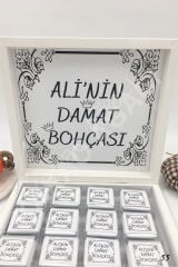 Çerçeveli Damat Bohçası Karton Kutu İsme Özel Çikolata KA55