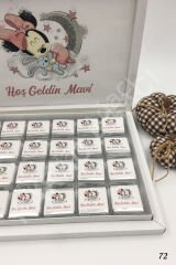 Minnie Mouse Bulut & Ay Karton Kutu İsme Özel Çikolata KA72