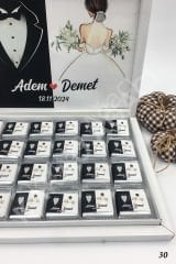 Damat & Gelin Karton Kutu İsme Özel Çikolata KA2020