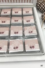 Pembe Kurdele Nişan Bohçası Karton Kutu İsme Özel Çikolata KA95
