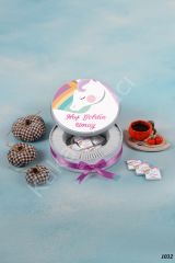 Unicornlu Metal Kutu İsme Özel Çikolata KA1032