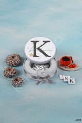 Baş Harfli Aslanlı Metal Kutu İsme Özel Çikolata KA1046